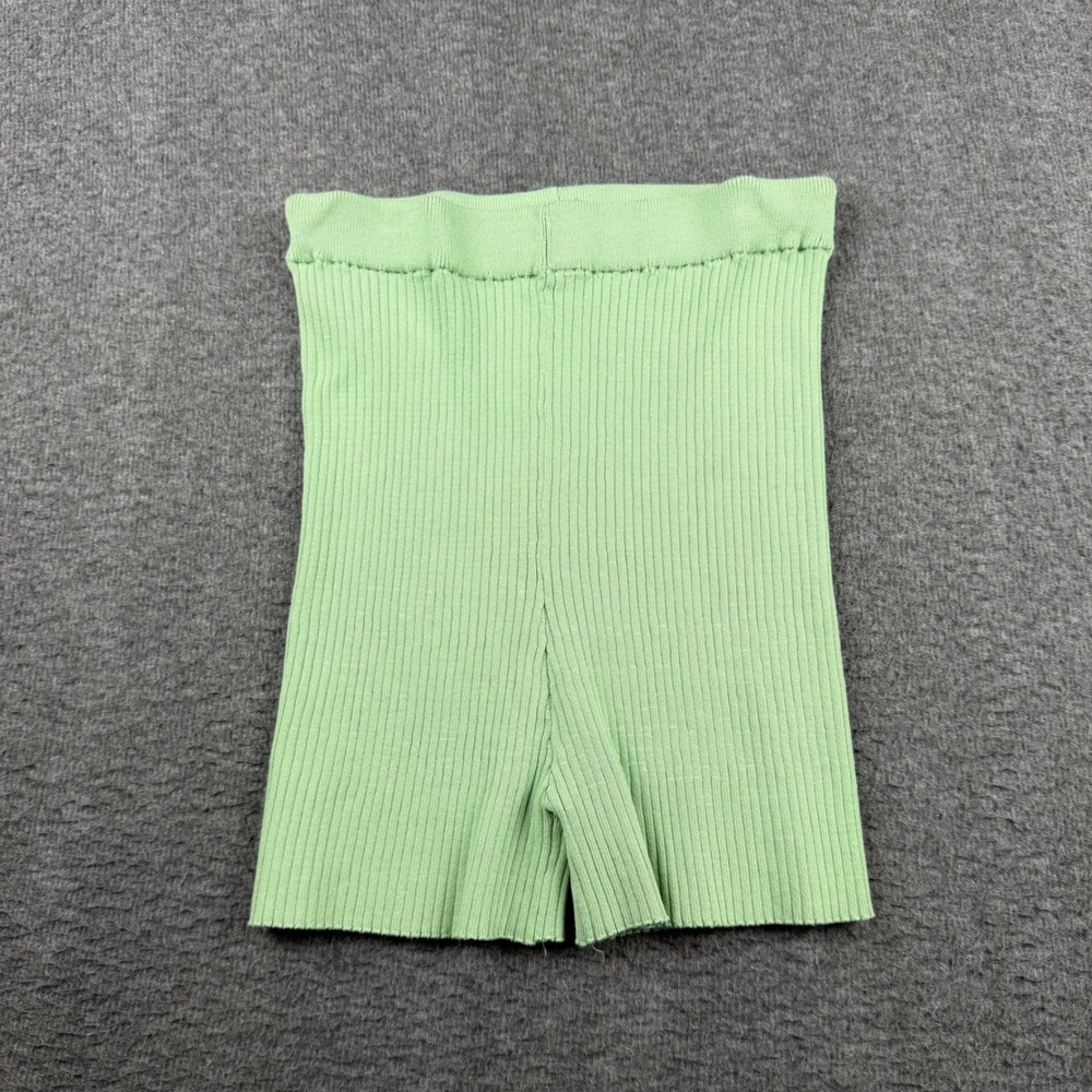 Daisy Women Mint Green Ribbed Knit‎ Biker Shorts High Waisted Size Medium